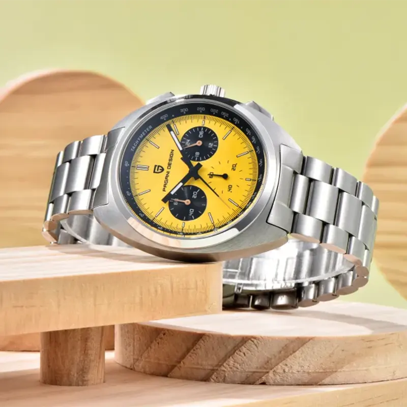 Pagani Design Chronograph Yellow Dial Men's Watch-  PD-1782